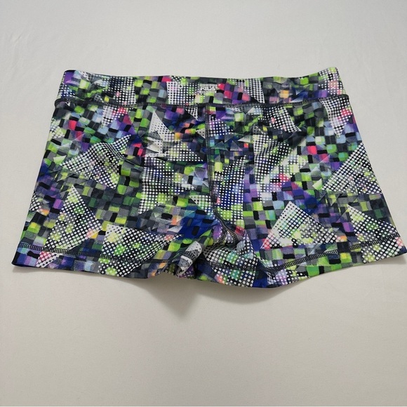FILA Pink MULTI COLOR GEOMETRIC PERFORMANCE RUNNING/WALKING SHORT SIZE L - Picture 3 of 5